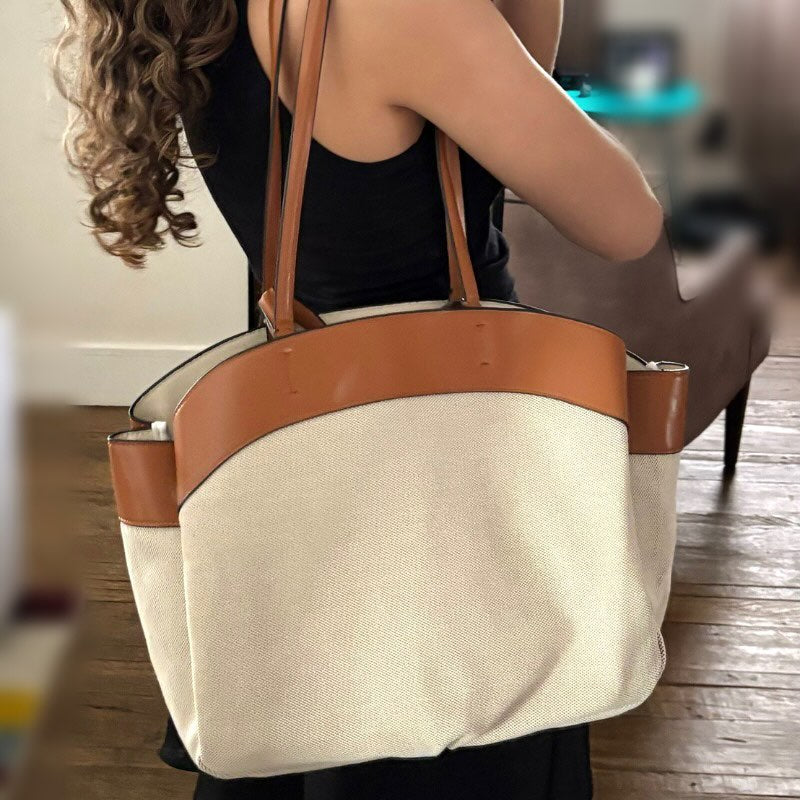 Bolsa Feminina de Lona Capri- Grande Capacidade e Estilo Sofisticado