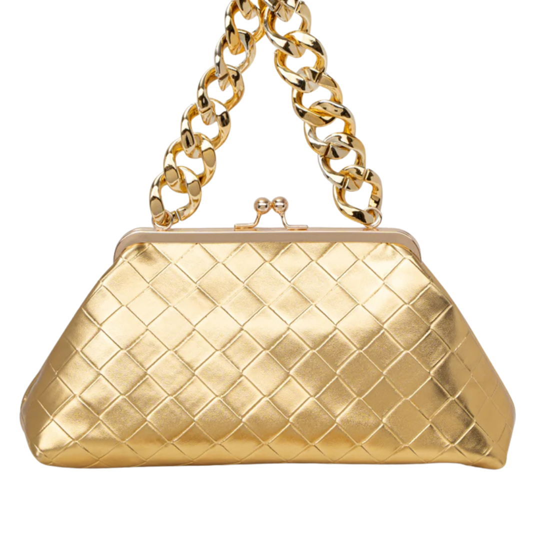 Bolsa Luxuosa com Corrente Dourada para Mulheres