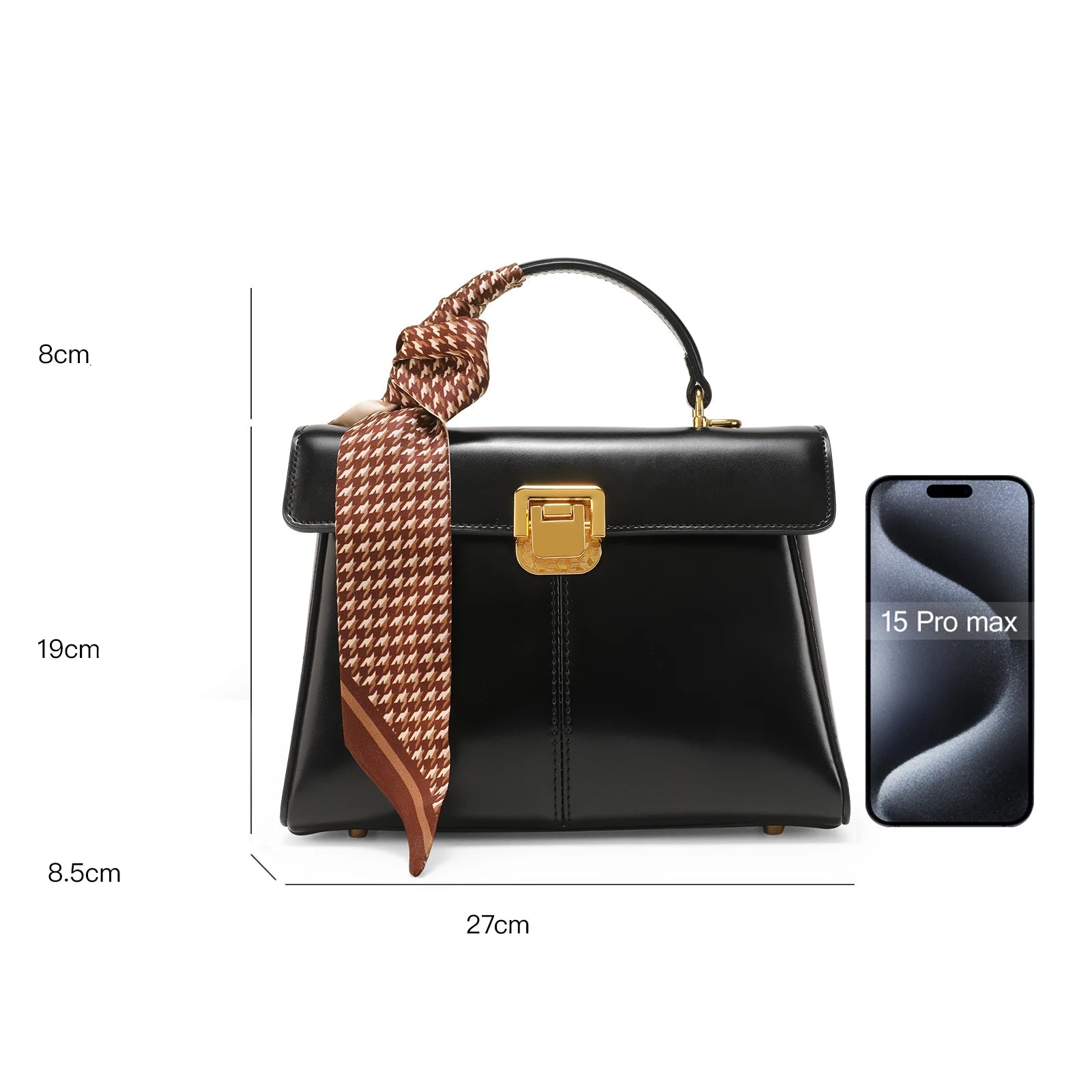 ITAMOOD-Bolsa de couro genuíno feminino, bolsa crossbody luxuosa, elegante e versátil, decoração do cachecol