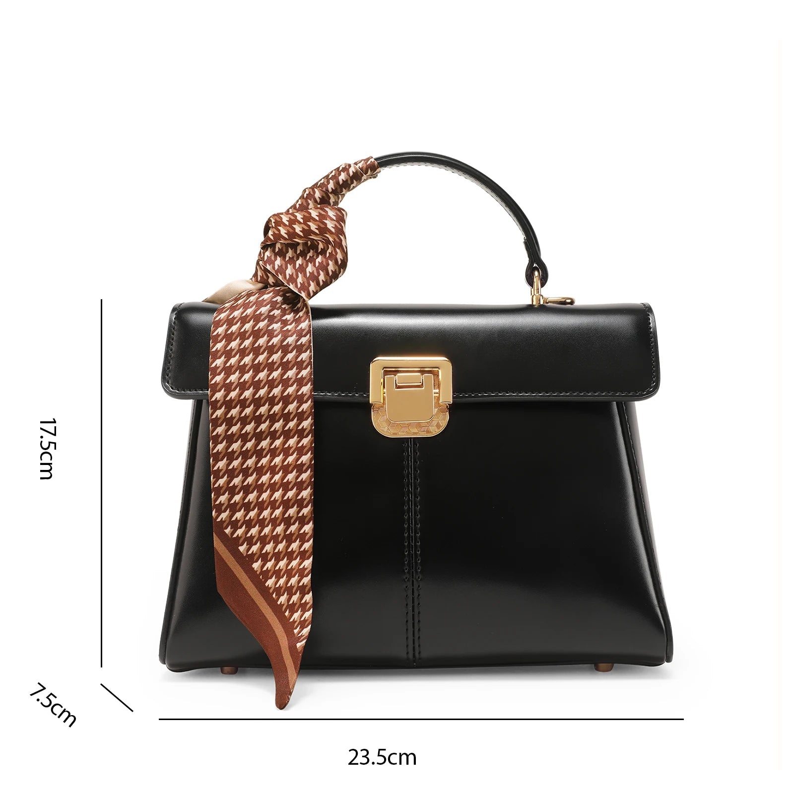 ITAMOOD-Bolsa de couro genuíno feminino, bolsa crossbody luxuosa, elegante e versátil, decoração do cachecol